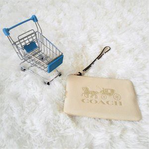 Coach Jes Corner Zip Wristlet Chalk